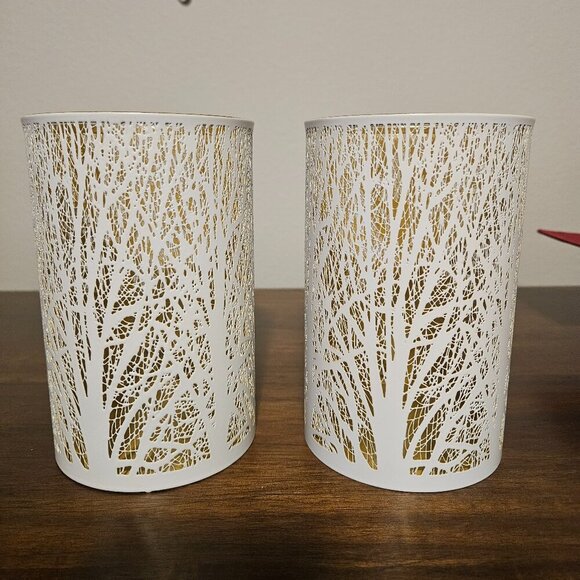 Set of 2 Cylinder Candle Holders - Picture 1 of 5